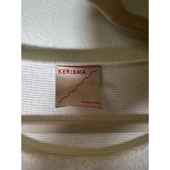 Kerisma Off White Ribbed Poncho Sweater Sz S/M - Picture 4 of 6